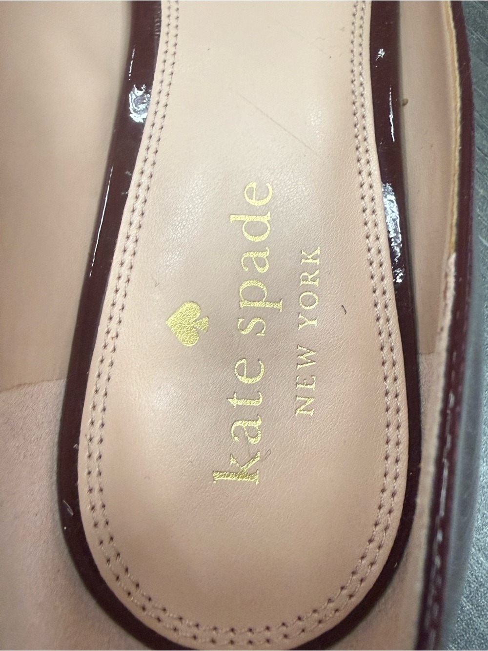 Kate Spade New York Dark Merlot Patent Leather Pointed Toe Pumps Heels Size 9B - Picture 6 of 12
